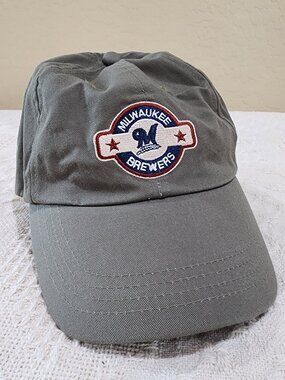 Milwaukee Brewers Green Khaki Canvas Adjustable Embroidered Baseball Cap Hat